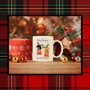Merry Christmas Two Decked Out Dachshunds  Coffee Mug