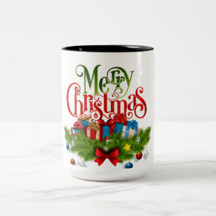 merry christmas Two-Tone coffee mug