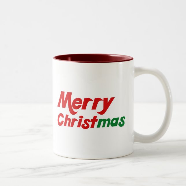 Merry Christmas Two-Tone Coffee Mug (Right)