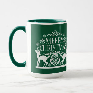 Merry Christmas Two Tone Mug-Green Mug