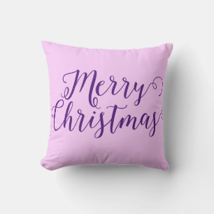 Merry Christmas Two-tone Purple Christmas Cushion