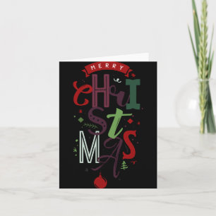 Merry Christmas Tygraphy Lettering Colorful T Shir Card