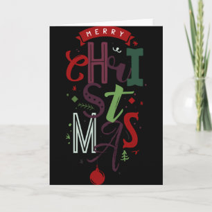 Merry Christmas Tygraphy Lettering Colorful T Shir Card