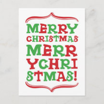 Merry Christmas Type Postcard