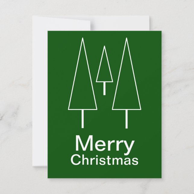 Merry Christmas Typography Abstract Green Holiday Card (Front)