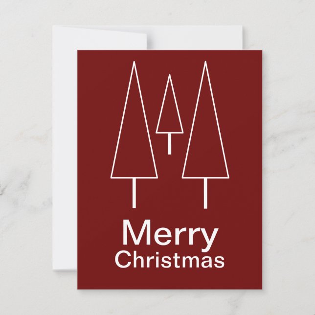 Merry Christmas Typography Abstract Red Card (Front)