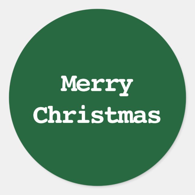Merry Christmas Typography Classic Round Sticker (Front)