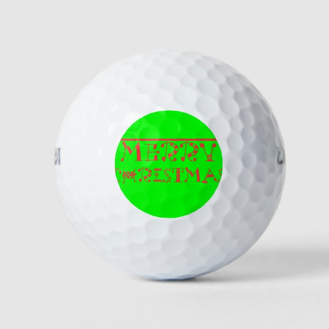 Merry Christmas Typography Design: A Festive Retro Golf Balls (Front)