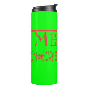 Merry Christmas Typography Design: A Festive Retro Thermal Tumbler