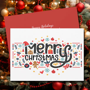 Merry Christmas Typography Holiday Card
