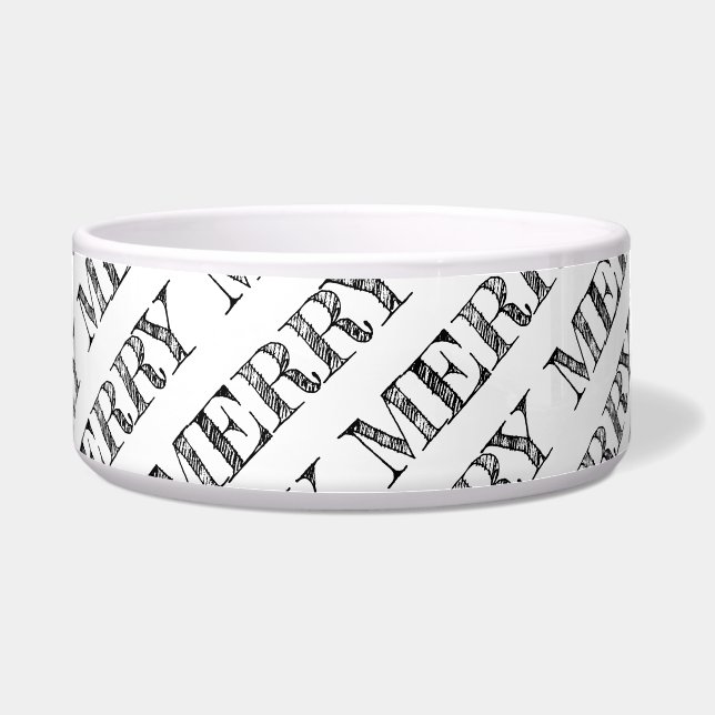 MERRY Christmas Typography Holiday Pet Fun black (Front)