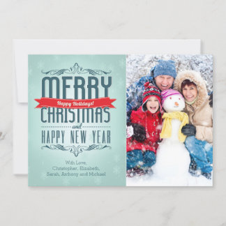 Merry Christmas Typography Holiday Photo Card