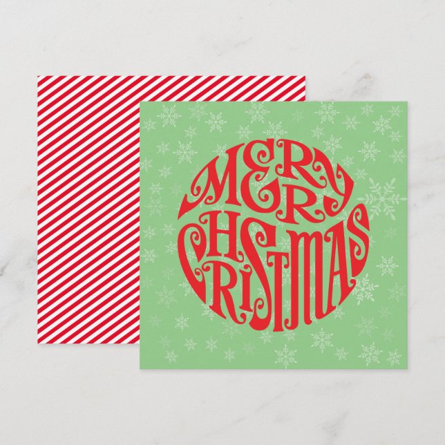 Merry Christmas Typography Joyful Greetings Invitation (Front/Back)