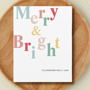 Merry Christmas typography Modern Holiday Card