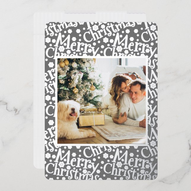 Merry Christmas Typography Photo Holiday (Envelope)