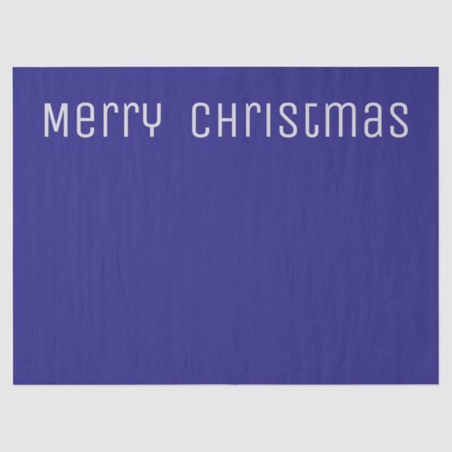 Merry Christmas Typography Purple Blue Tissue Paper (Front)