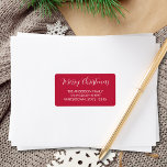 Merry Christmas Typography Red Return Address Label<br><div class="desc">This "Merry Christmas" red return address label features stylish script typography,  which is easily customisable.</div>