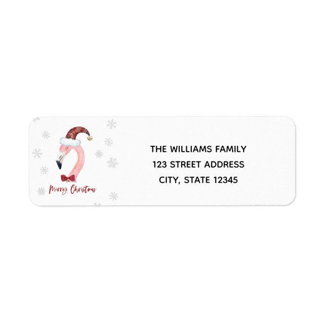 Merry Christmas Typography Santa Flamingo Return (Front)