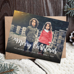 Merry Christmas Typography Script Holiday Custom Postcard