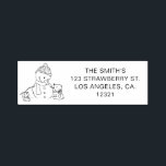 Merry Christmas Typography Snowman Return Address Self-inking Stamp<br><div class="desc">Simple and cute Merry Christmas return address self inking stamp with an illustration of a cute snowman  Perfect complement for your winter and Christmas stationery. Illustrated and designed by Patricia Alvarez.</div>