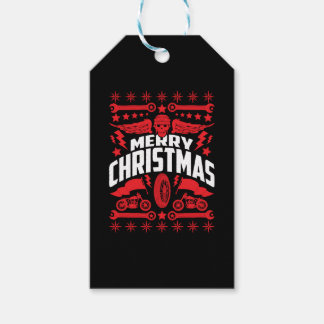 Merry Christmas Ugly Christmas Motorcycle Biker Gift Tags
