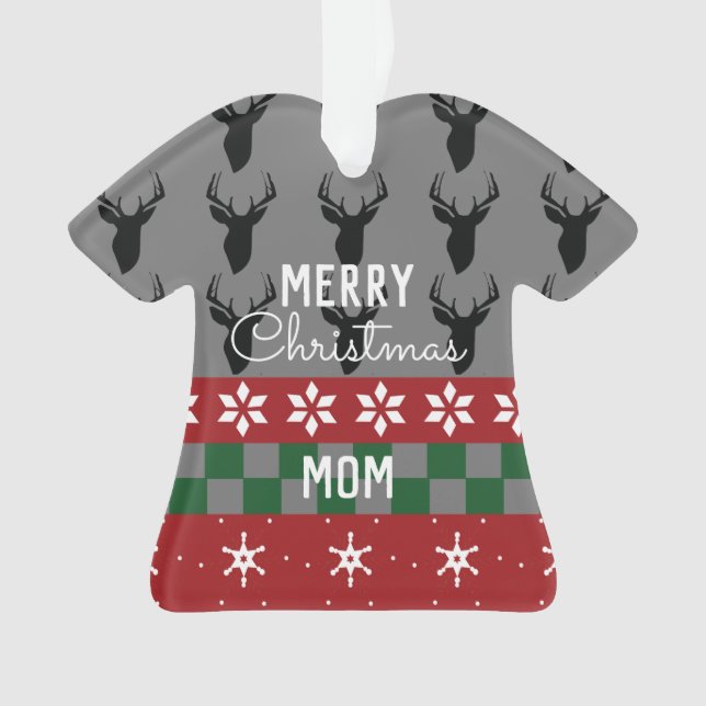 Merry Christmas Ugly Sweater Name  Ornament (Front)