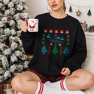 Merry Christmas Ugly Sweater Pattern Holiday