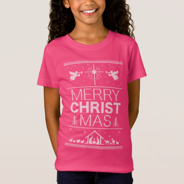 Merry CHRISTmas Ugly Sweater Religious Christian (Front)