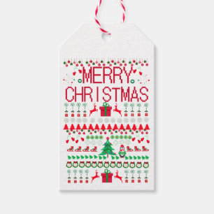 Merry Christmas Ugly Sweater style Gift Tags
