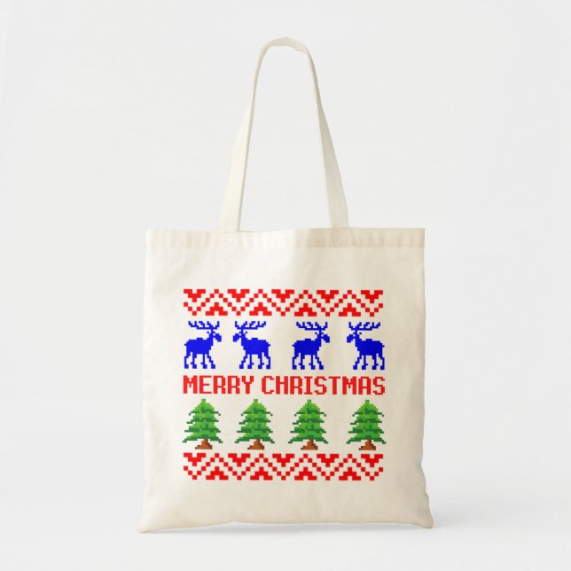 Merry Christmas Ugly Sweater Tote Bag (Front)
