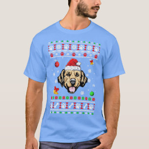 Merry Christmas Ugly Xmas Golden Retriever Santa H T-Shirt
