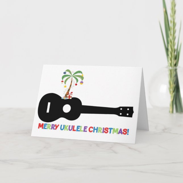 Merry Christmas Ukulele Holiday Card (Front)