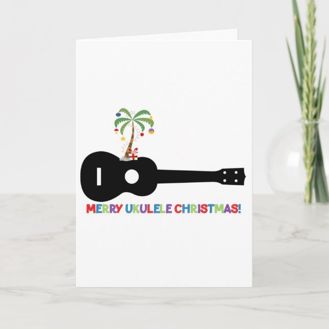 Merry Christmas Ukulele Holiday Card (Front)