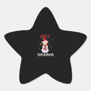 Merry Christmas Uncle Snowman   Uncle Gifts Star Sticker