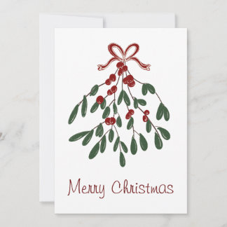 Merry Christmas Under the Mistletoe Holiday Card