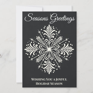 Merry Christmas Unique Chalkboard Snowflake Holiday Card