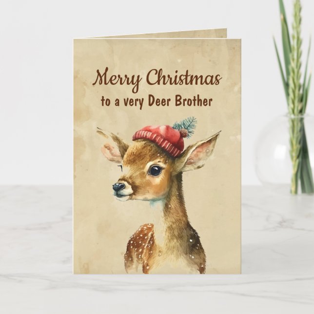 Merry Christmas Very Deer Brother Card (Front)