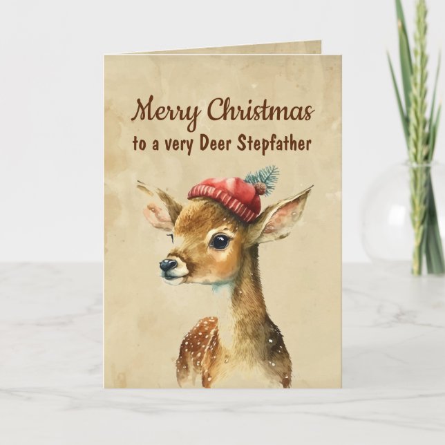 Merry Christmas Very Deer Stepfather Card (Front)