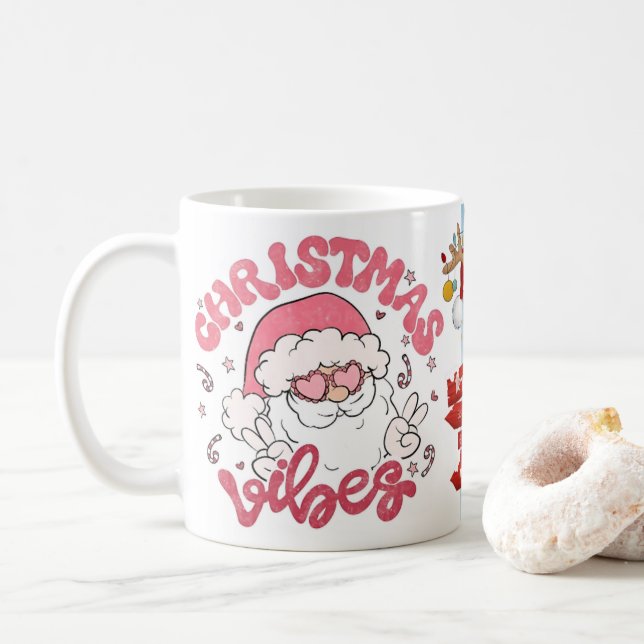merry Christmas vibes Coffee Mug (With Donut)