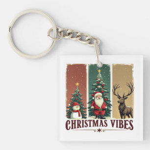 Merry Christmas Vibes Only Xmas Key Ring