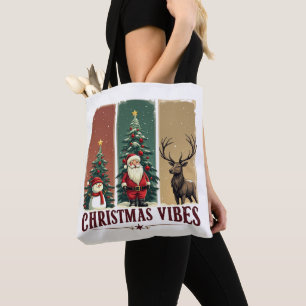 Merry Christmas Vibes Only Xmas Tote Bag