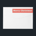 Merry Christmas vibes retro red Wrap Around Label<br><div class="desc">Merry vibes only this holiday season! Send your holiday greetings in retro style with this wraparound address label that coordinates with the Lea Delaveris Design collection. The vintage red colour with white throw-back letters complete the funky look.</div>