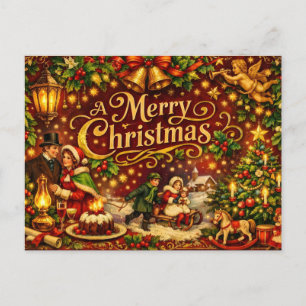 Merry Christmas Victorian Holiday  Postcard