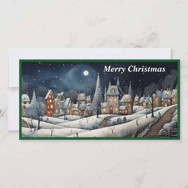 Merry Christmas Village flat card (Front)