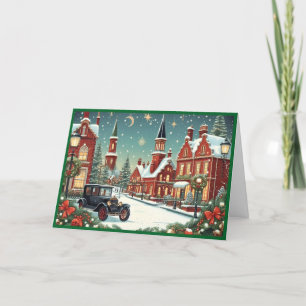 Merry Christmas Village Holiday Card