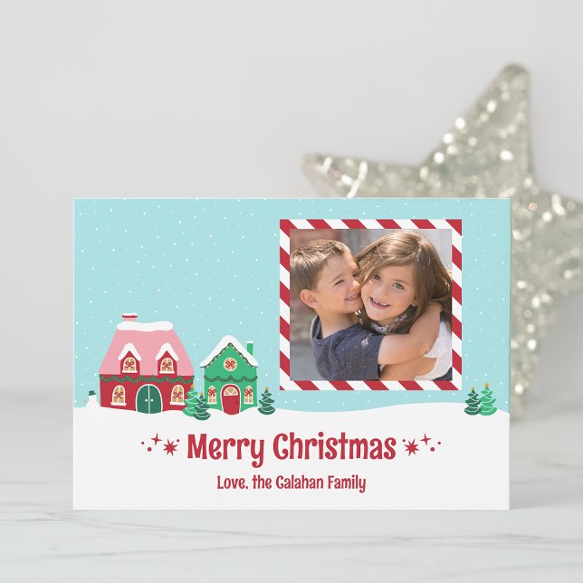 Merry Christmas Village Personalized Photo Card (Creator Uploaded)