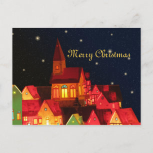 Merry Christmas Village Post Card