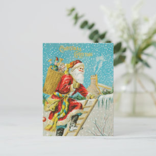 Merry Christmas vintage art  Holiday Postcard