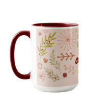 Merry Christmas Vintage Botanical Folk Art