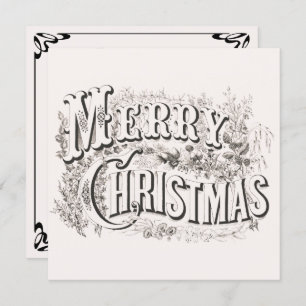 Merry Christmas, Vintage Christmas Party Invitation